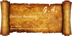 Getto Arnold névjegykártya