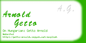 arnold getto business card